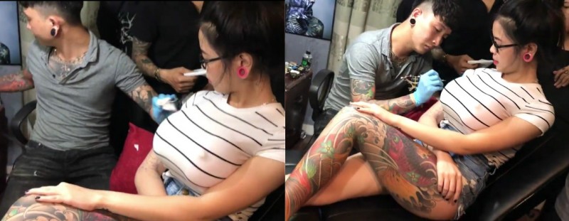 有爆點！網友瘋傳「巨乳激凸妹」刺青影片，胸前「驚人爆乳」連刺青師都被嚇壞…