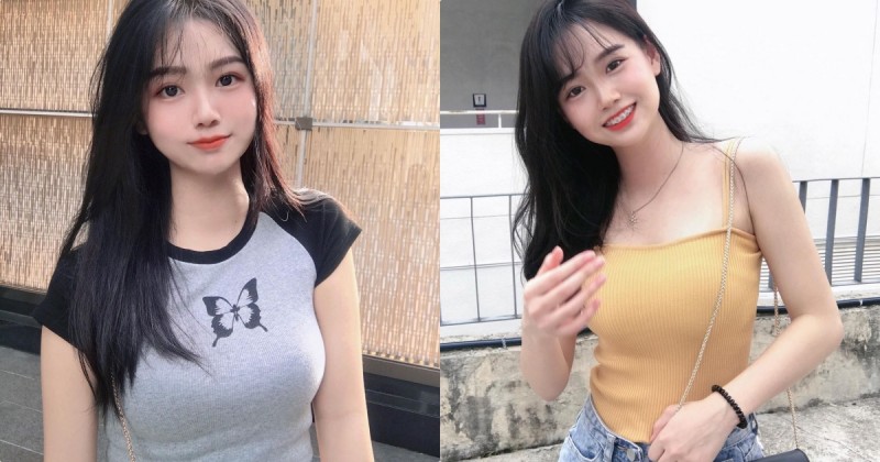 21歲白皙美肌「小甜心正妹」，穿緊身衣「洩露隱乳曲線」！