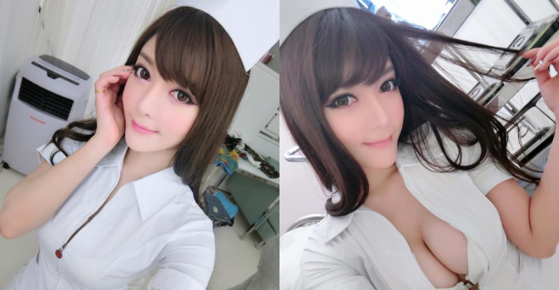 誠意滿滿！大眼正妹「莉亞Chao Lia」制服拉鏈一開嫩乳立刻溢出，騷辣畫面絕對治百病！